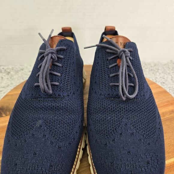 Cole Haan ZeroGrand Stitchlite Marine Blue Wingtip Casual Daily Oxford Mens 11 M - Picture 7 of 14